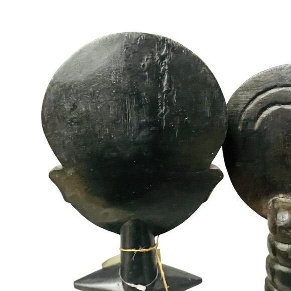 Handcrafted African Wooden Statues From Ghana 18" - Picture 8 of 8